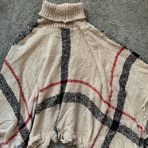 Plaid Pattern Poncho